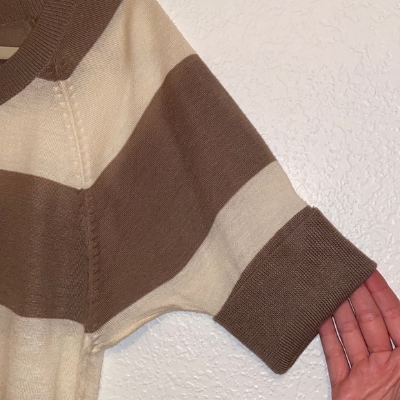 ANN TAYLOR Cream and Brown Sweater - S - Picture 3 of 8